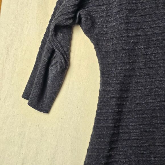 Caslon Women's Medium Charcoal Cotton Knit Stretch Sweater Dress‎ - Picture 11 of 14